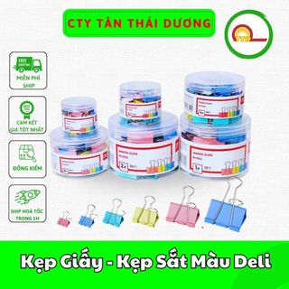 (1 hộp) Kẹp Giấy - Kẹp Sắt Màu Deli