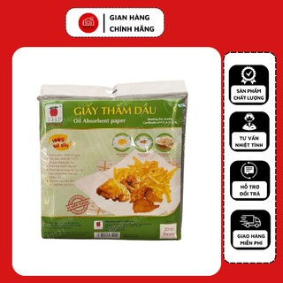Tệp 20 tờ giấy thấm dầu thực phẩm 24x25cm, giấy nến thấm dầu mỡ từ các món chiên, món rán