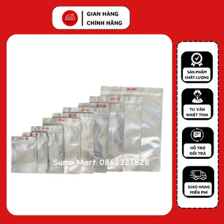 Túi zip bạc 100gr đáy đứng đủ size, túi zip trong 1 mặt bạc 1 mặt trong loại 1 dày dặn