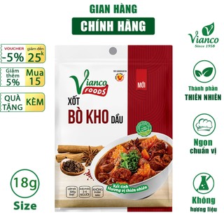 Sốt nấu Bò Kho Vianco gói 18g gia vị nêm sẵn chuẩn vị - Gia vị Việt Ấn