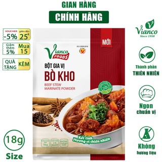 Combo 3 gói Gia vị nấu Bò Kho Vianco gói 18g gia vị nêm sẵn chuẩn vị - Gia vị Việt Ấn