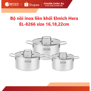 Bộ nồi inox liền khối Elmich Hera EL-8266 size 16,18,22cm