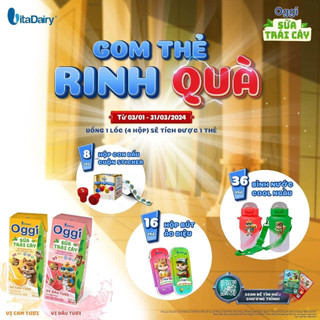Sữa trái cây Oggi VitaDairy - Dâu tươi/Cam tươi - 1 Lốc 4 Hộp/110ml