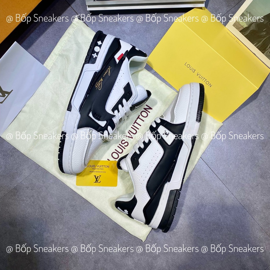 Giày thể thao LV TRAINER x N_IKE  ĐEN TRẮNG.