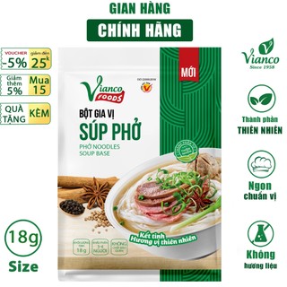 Gia vị nấu phở bò phở gà phở chay vianco gói 18g gia vị nêm sẵn chuẩn vị - gia vị việt ấn
