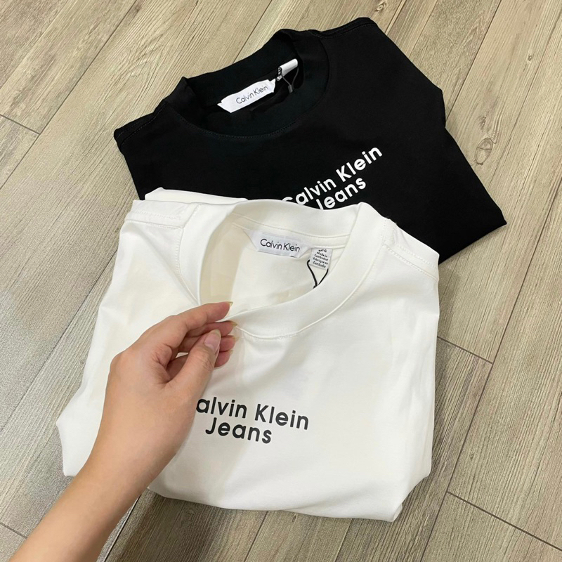 Áo phông Calvin-Klein nữ ngắn tay in chữ ngực