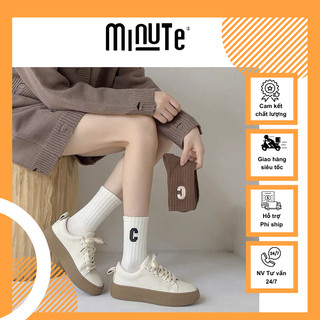 Tất nam nữ HỌA TIẾT CHỮ cổ cao kiểu Hàn Quốc dày dặn không bai xù co giãn 4 chiều