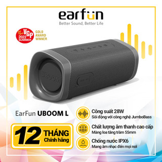 Loa bluetooth di động EarFun UBOOM L Bluetooth 5.0, Chống nước IP67, Pin 16 giờ, công suất 28W