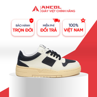 Giày Sneaker thể thao Ancol ( Chính hãng - Bảo hành trọn đời ) Xtreme Retro Blaky DA BÒ 100% đế cao êm chân, dễ phối đồ
