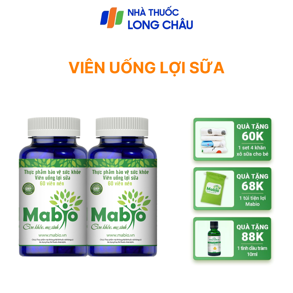 Mabio Lợi Sữa Dành Cho Các Mẹ Sau Sinh Bị Mất Sữa Ít Sữa Combo 2 Hộp Lợi Sữa Mabio Hàng Chính Hãng