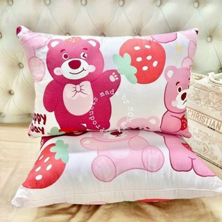 Ruột gối đầu bông gòn kích thước 45x65cm,mẫu Gấu dâu, Cam vàng