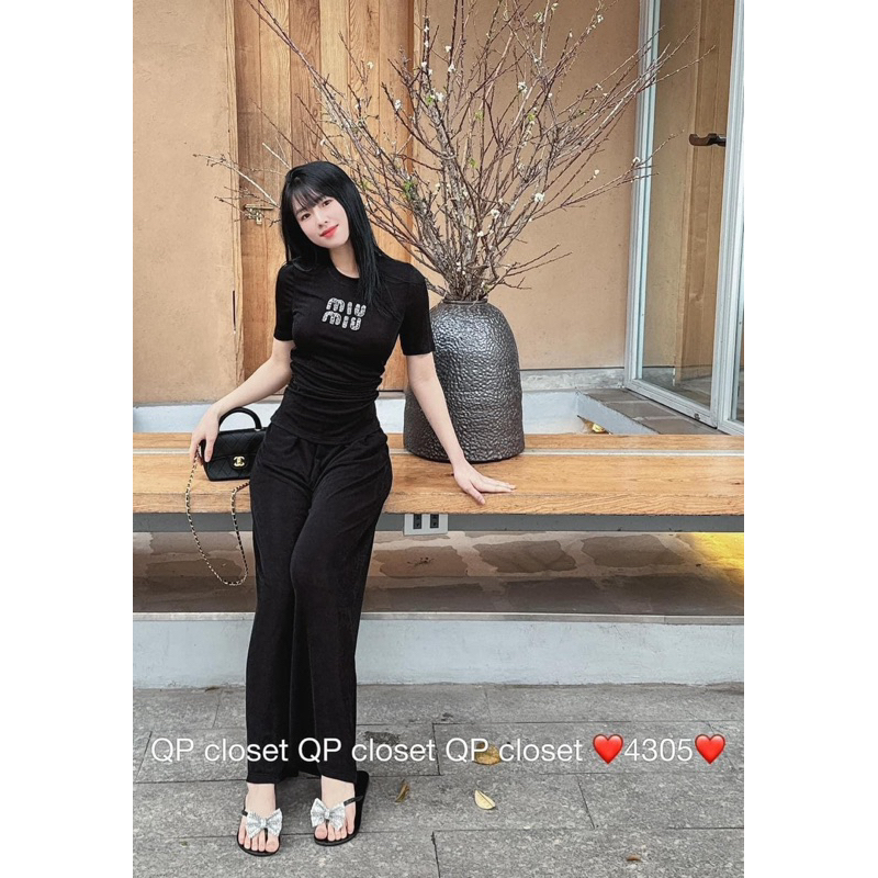 Dép xỏ ngón đen đính nơ đá UK