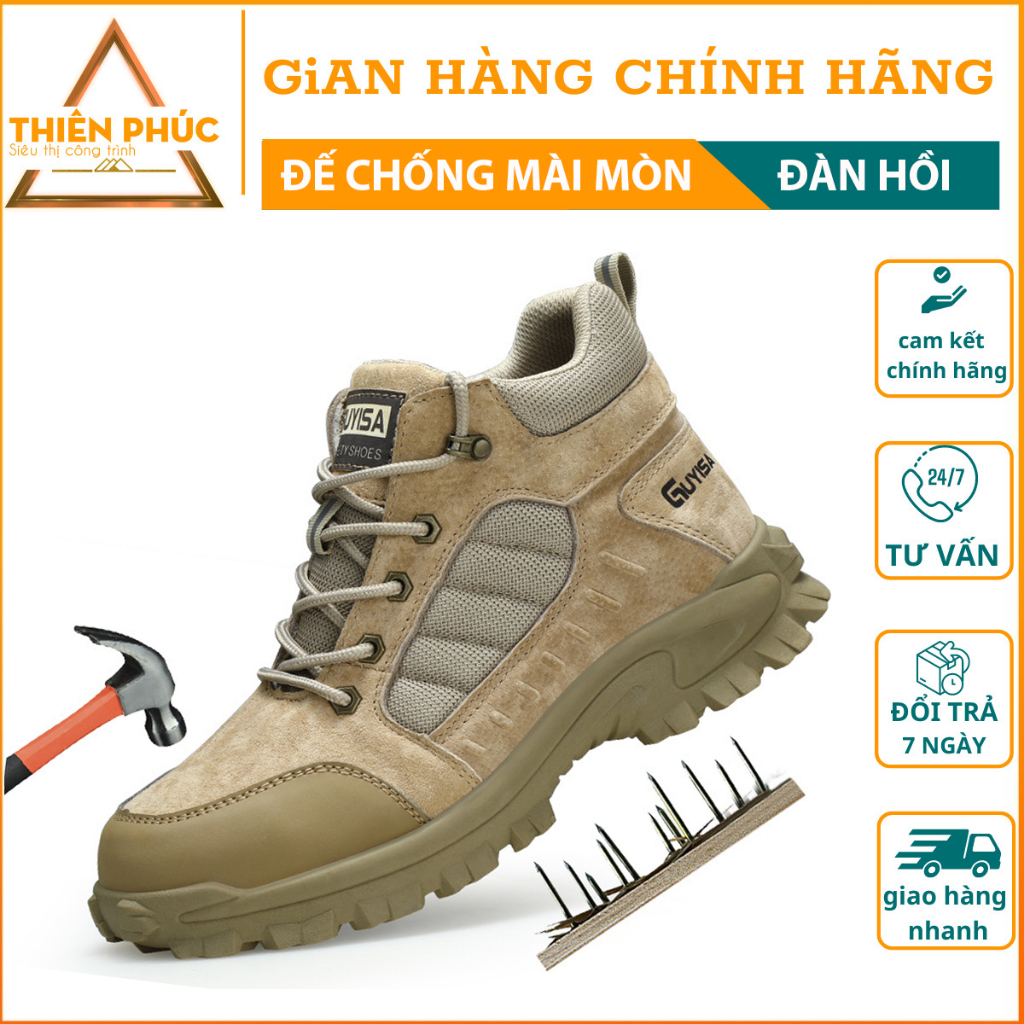 Giày bảo hộ lao động đi công trình Guyisa cổ cao