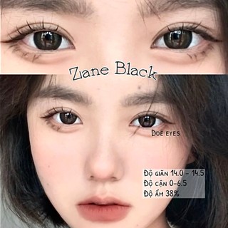 Kính Áp Tròng DOE EYES Lens ZANE BLACK Độ Cận 0 Đến 6.5 Tặng Khay Dụng Cụ Đeo Lens (Lẻ 1 Chiếc - Mua Cặp Chọn Số Lượng 2