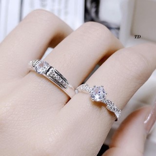 Nhẫn đôi bạc thật gắn đá cao cấp, Nhẫn bạc Bibi silver