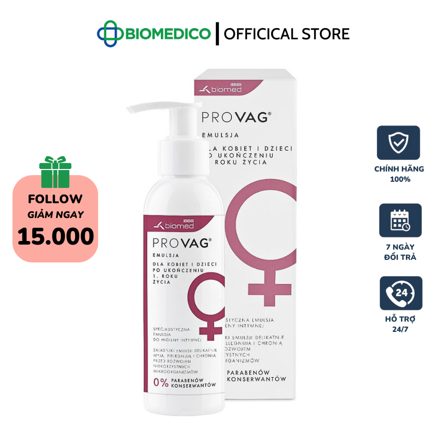 PROVAG EMULSION - Dung dịch vệ sinh phụ nữ hàng ngày 150ml [mẫu mới]