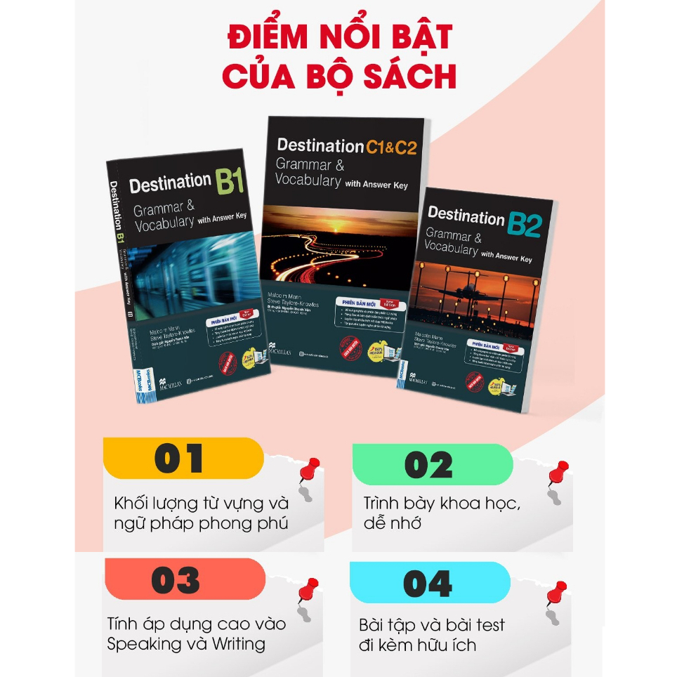 Sách Trọn Bộ Giáo Trình Destination Grammar & Vocabulary B1, B2, C1&C2 Có Đáp Án Đi Kèm Luyện Thi FCE | BigBuy360 - bigbuy360.vn