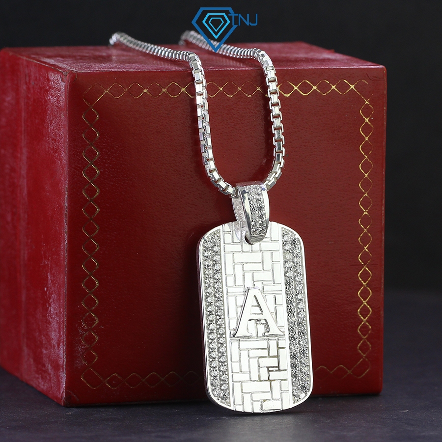 Dây chuyền bạc nam thẻ Dogtag mặt chữ cái theo yêu cầu DCA0131- Trang Sức TNJ