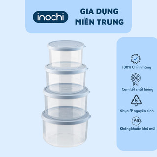 Bộ 4 hộp nhựa tròn đựng thực phẩm Inochi (500-1000-1500-2500ml)