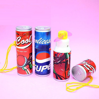 Quạt cầm tay hình bắp ngô, lon coca chạy bằng pin cho bé
