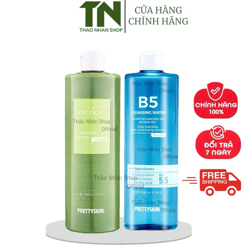 Nước Tẩy Trang Prettyskin Rau Má B5 500ML