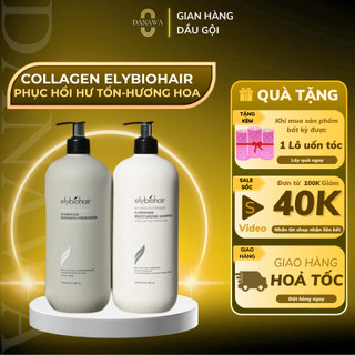 Dầu gội ELYBIOHAIR collagen giảm rụng tóc, phục hồi tóc khô xơ, hư tổn cho da dầu DANAWA 500 1000ML