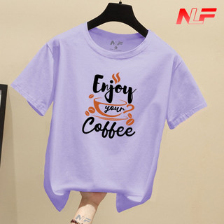 Áo Thun Nữ Tay Ngắn Form Rộng Enjoy Coffee AT-055 - Trending Xu Hướng - NLF Unisex Fashion