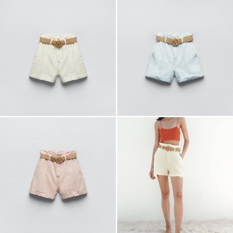 [AUTH] Quần short jean kèm belt nữ Zara