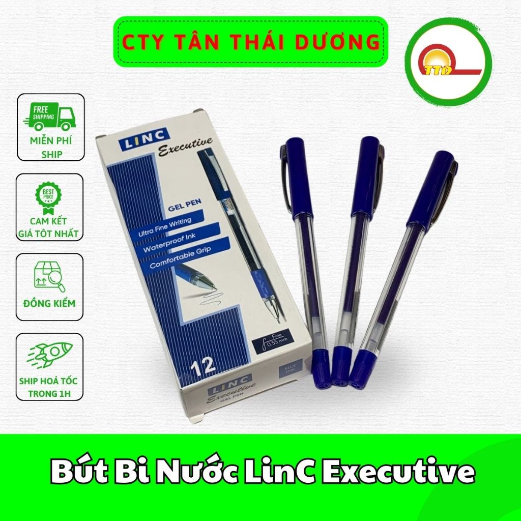Bút Bi Nước LinC Executive ( Hộp 12 Chiếc) - Chính Hãng Ấn Độ