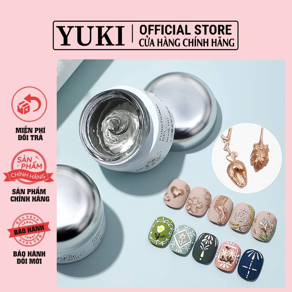 Gel vẽ nổi Annies -gel trà tráng tương tạo hình nổi trên bề mặt móng gel nổi