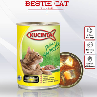 Pate lon KUCINTA 400g thịt cá thật siêu rẻ, thức ăn cho mèo mọi lứa tuổi | Pate cho mèo con, mèo trưởng thành