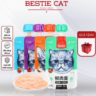 Súp thưởng wanpy nắp vặn dễ bảo quản dành cho mèo gói 90g
