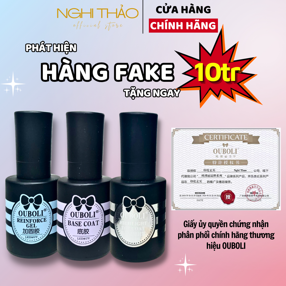 Base top cứng móng OUBOLI chính hãng 20ml NGHI THẢO