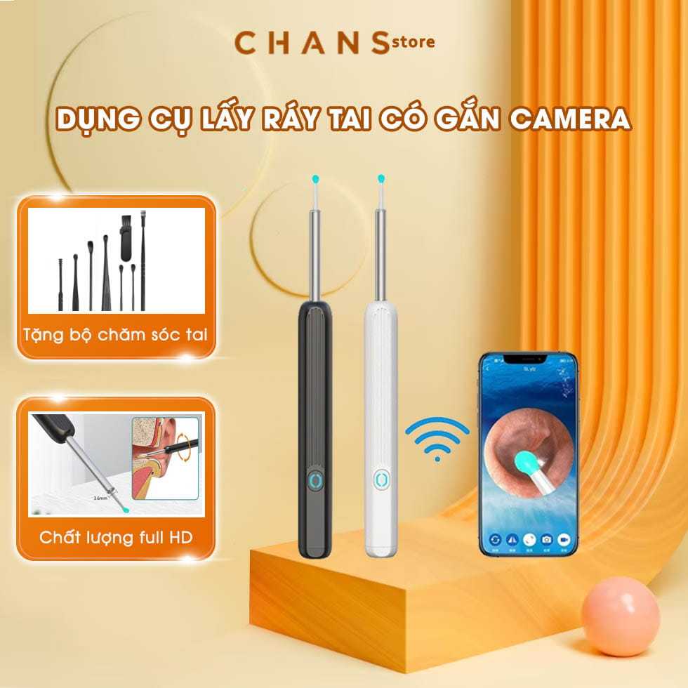Dụng Cụ Lấy Ráy Tai Có Gắn Camera Hình Ảnh Sắc Nét An Toàn Dùng Cho Người Lớn Và Trẻ Nhỏ NE3 Pro