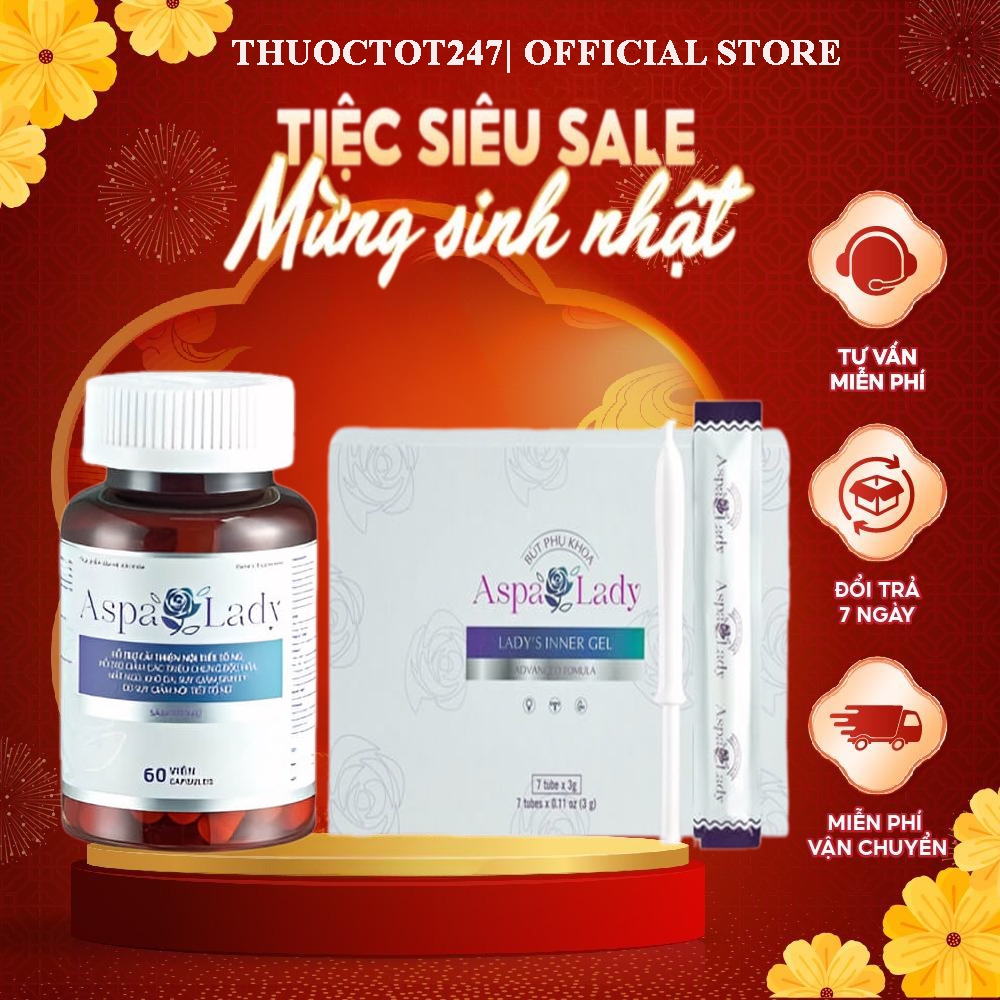 Bộ Đôi Sản Phẩm Aspa Lady 60 viên Giúp Cân Bằng Nội Tiết Tố Nữ, Đẹp Da, Chăm Sóc Chuyên Sâu Cô Bé