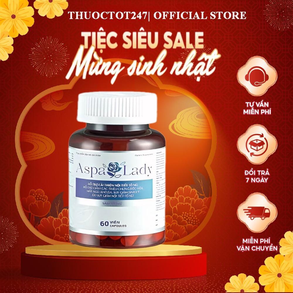 Viên Uống Aspa Lady 60 viên Cân Bằng Nội Tiết Tố Nữ, Làm Đẹp Da, Chống Lão Hoá