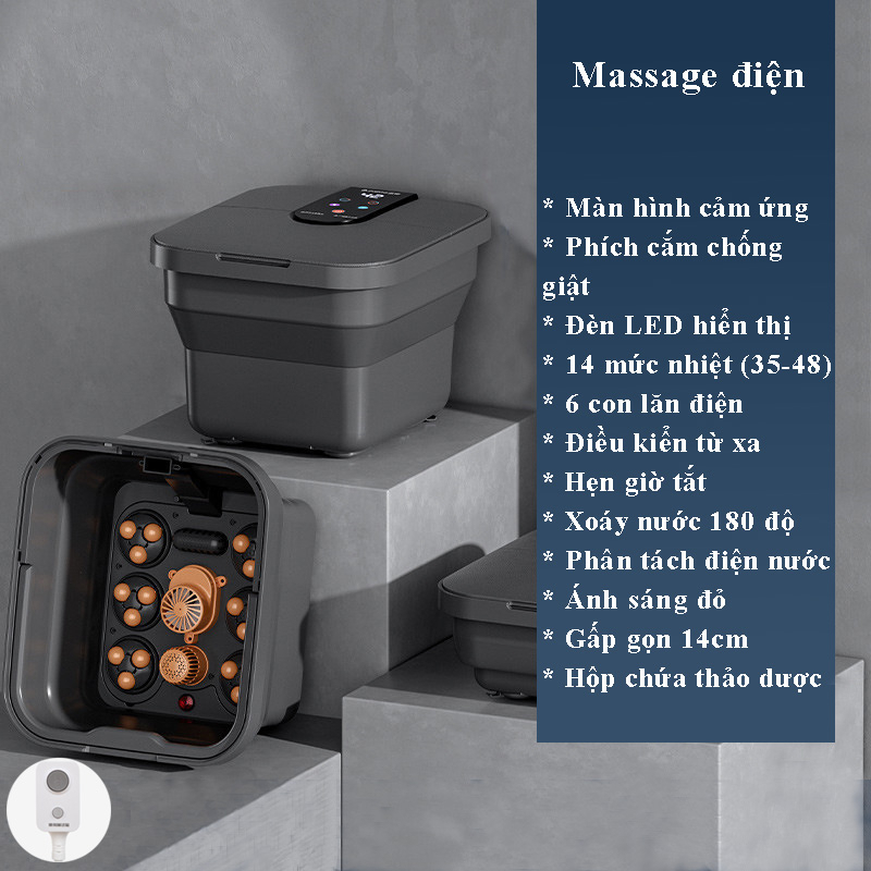 Máy Ngâm Chân Massage Nhiệt Dung Tích 8L Chigo Có Sục Khí Và Con Lăn Mát