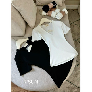 ÁO THUN ÔM BODY CỔ TIM TAY CỘC SANG CHẢNH CHẤT ĐẸP MS15662