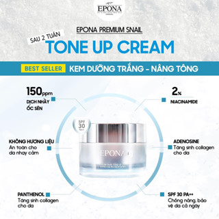 [ HÀNG CTY + TEM PHỤ ] Kem Dưỡng Trắng Nâng Tone Da Ốc Sên EPONA Premium Snail Tone Up Cream SPF 40/ PA+++