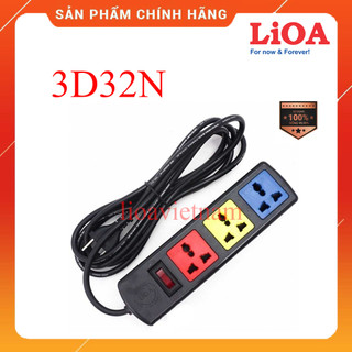 Ổ cắm điện LiOA 3 lỗ 3m 3D32N 3 chấu đa năng kéo dài 3m chính hãng