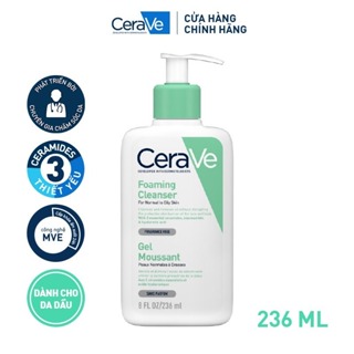 Sữa rửa mặt giúp làm sạch sâu dành cho da dầu CeraVe Foaming Facial Cleans