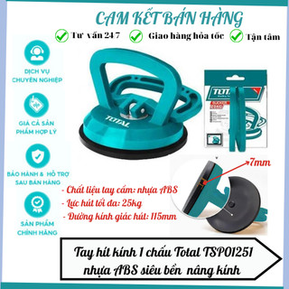 Tay hít kính 1 chấu Total TSP01251 | dụng cụ hít kính 115mm giác hút chân không nhựa ABS siêu bền trọng lượng nâng kính