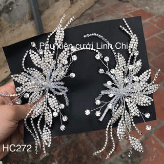 Hoa cài tóc cô dâu .Giá 1 cái . cài hoa đá sáng đẹp