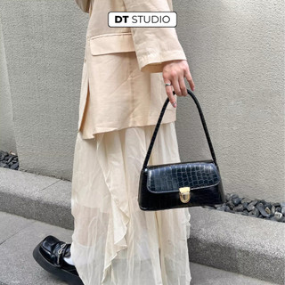   XẢ HÀNG  Túi xách nữ da vân cá sấu túi sát nách kiểu Pháp túi bánh mì đeo vai cầm tay túi nữ DTSTUDIO DT009 