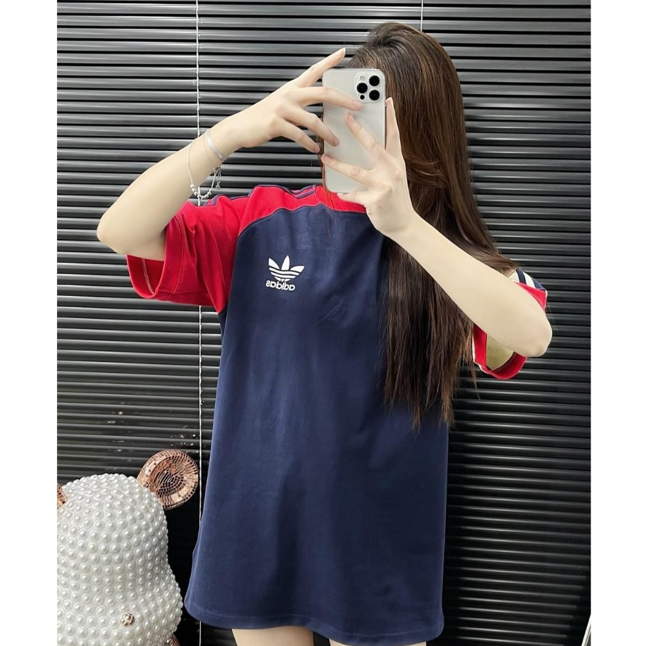 Áo Phông Adidas Phối Màu Thêu Logo Trước Ngực Chất Cotton Khô Dày Dặn - Áo Thun Nam Nữ Dáng Unisex Hot Trend 2023