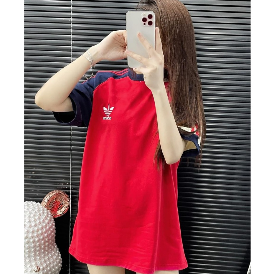 Áo Phông Adidas Phối Màu Thêu Logo Trước Ngực Chất Cotton Khô Dày Dặn - Áo Thun Nam Nữ Dáng Unisex Hot Trend 2023