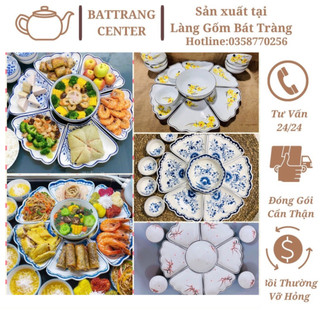Siêu phẩm Hoa Mặt Trời-gốm sứ Bát Tràng bộ đồ bàn ăn,mâm cơm cúng ngày tết,mồng 1,ngày rằm.full mẫu cho khách lựa chọn