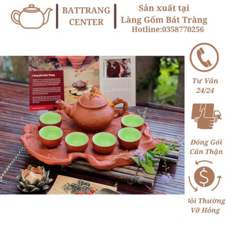 Bộ ấm trà gốm Tử Sa - dáng ấm Trúc To Hàng Chuẩn Bát Tràng