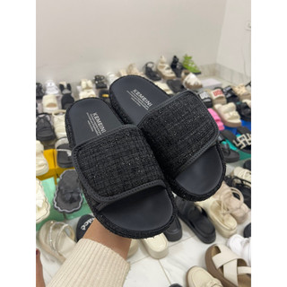 Dép quai vải dạ tweed quai quán
