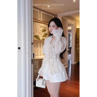 Set áo sơmi tầng + quần short hàng quảng châu siêu đẹp